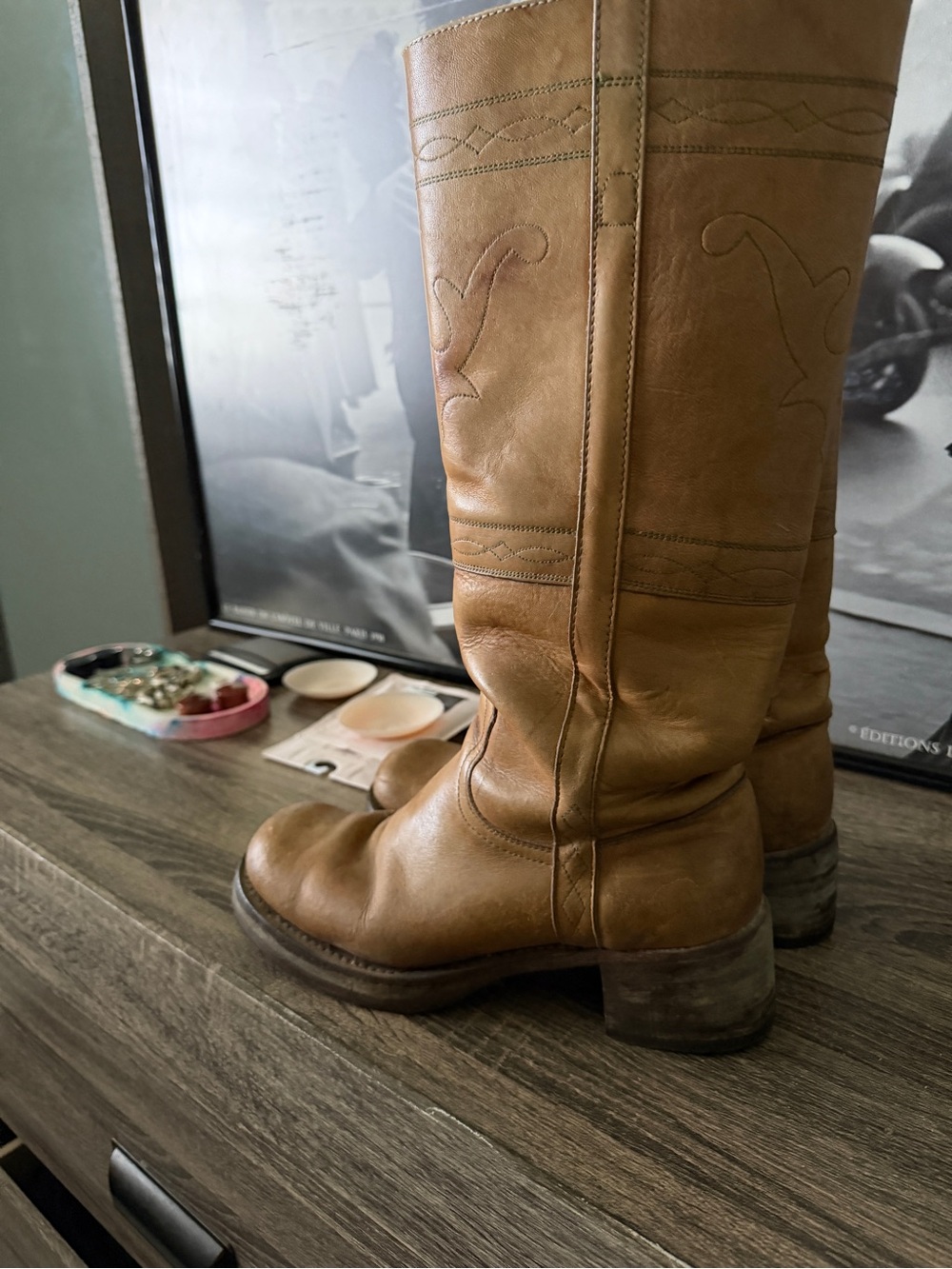 Vintage Frye boots long horn stitching - Picture 2 of 7